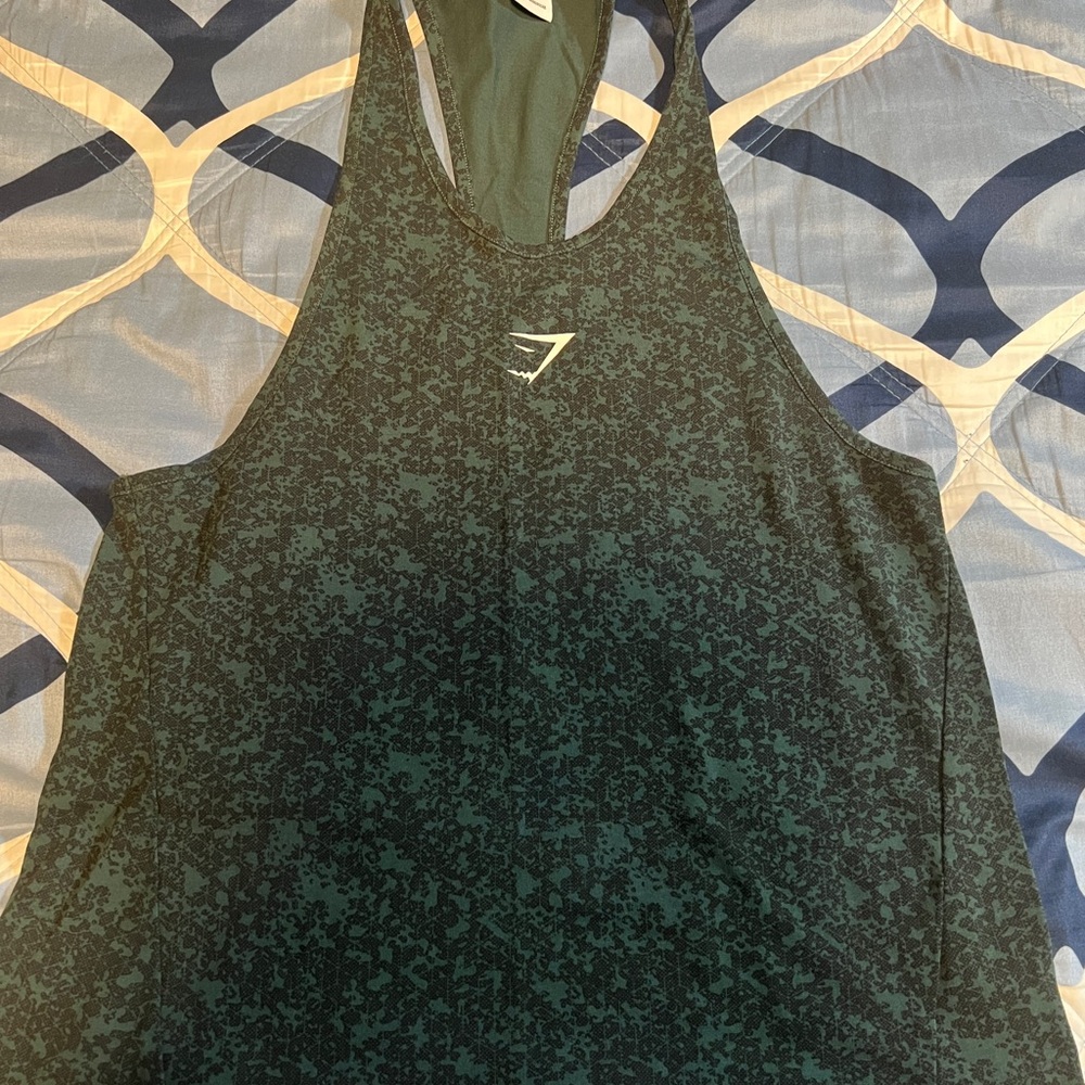 Gymshark Dark Green Patterned Tank Top